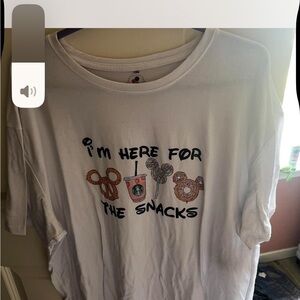 Disney White Short Sleeve Tee with Disney Snacks Graphics